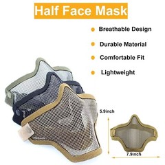 Airsoft Tactical Paintball Protective Combat Helmet Face Mask Black
