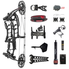 40-65lbs Compound Bow Set Short Axis Steel Ball Dual Use Archery Fishing Hunting