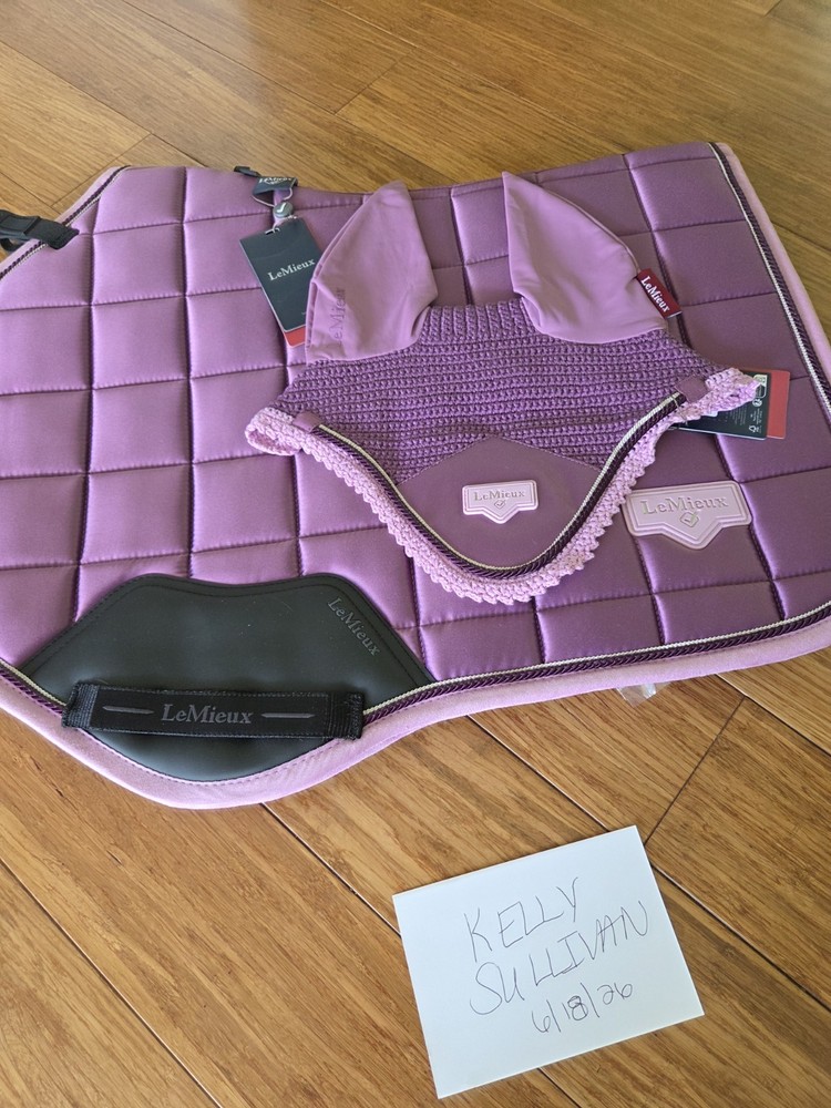 LeMieux Mallow Loire Large Saddle Pad & Bonnet Set New With Tags