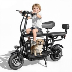 EILLEO 14″ Electric Scooter w/ Seat & Carry Basket 21Miles Range For Pet Dog/Cat
