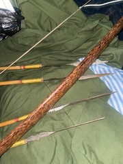 authentic bow and arrows from a tribe in the mountains of the Philippines