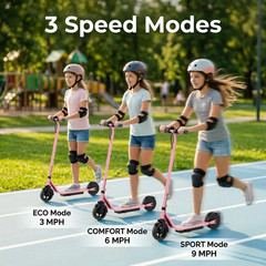 N65 Foldable Electric Scooter Kids & Teens 250W 9MPH Pink UL2272 6.5″ Tires