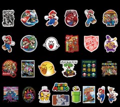 50pcs Super Mario Kart Removable Wall Decal Stickers Luggage Laptop Bottle Party