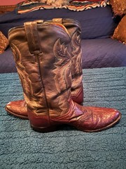 MENS DAN POST FULL QUILL OSTRICH BOOTS SZ 13D