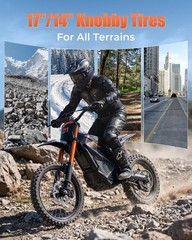 Adult Electric Dirt Bike 6000W Peak 60V/30Ah Off-Road E Motorcycle 50mph 60mi🏍️