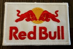 1 Red Bull Iron On Patch White 3.5” x 2.5”