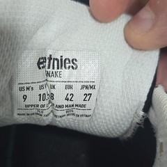 Etnies Snake Skateboarding Shoes Black/White Men’s US 9 Medium (D, M)