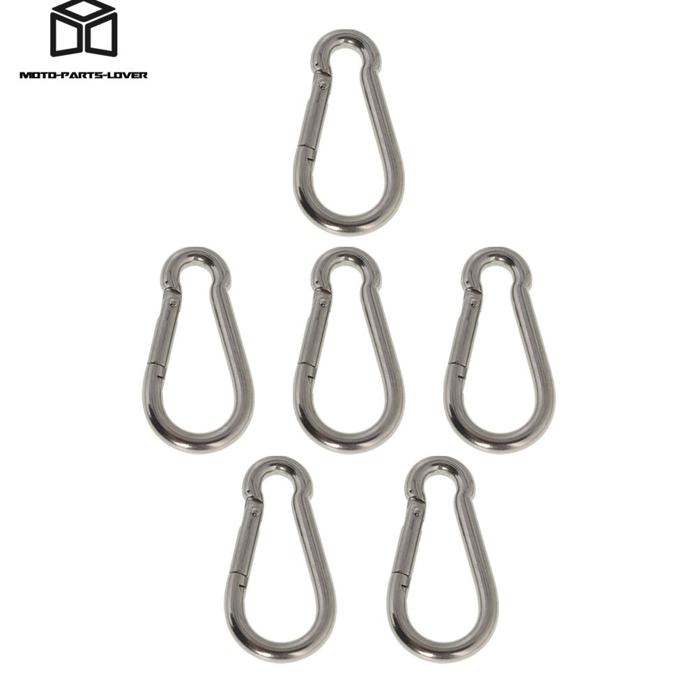 264 Lbs Spring Snap Hook Carabiner Clips 304 Stainless Steel , Set Of 6