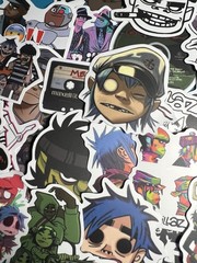 50 Piece Mix Lot 2” Gorillaz Stickers, Music, Band, Locker Phone *Free Ship*