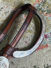 Vintage WOODs Sterling Trophy used western headstall BLING FREE SHIPPING