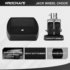 Rockane Dual 6» Trailer Jack Swivel 2000LBs with Chock, sliver and black