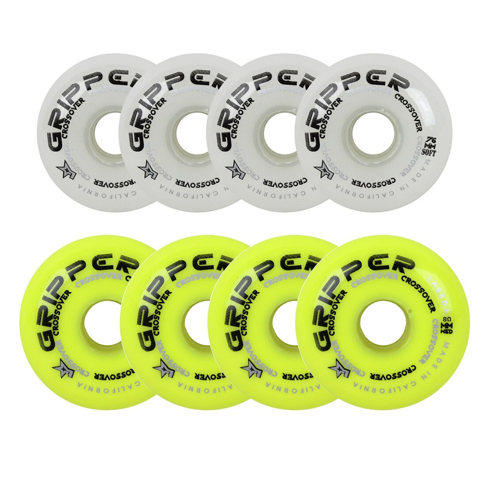Labeda Roller Hockey Wheels Gripper White/Yellow 76A 83A 76mm 80mm HILO