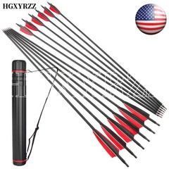 Archery 12/24/36pcs 4″Turkey Feathers 30″ Carbon Arrows Quiver SP500 Hunt Target