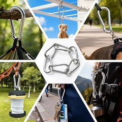 10 PCS Stainless Steel Carabiners Spring Snap Hooks Heavy Duty Keychain Clip NEW