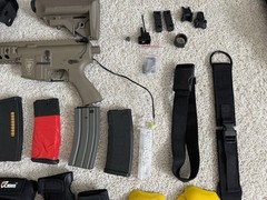 Elite Force CQC M4 Airsoft AEG 6MM Brown Huge Lot And More