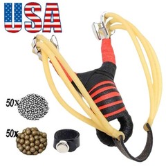 Heavy Duty Outdoor Durable Rubber Bands Slingshot Set Hunting Catapult Shooting