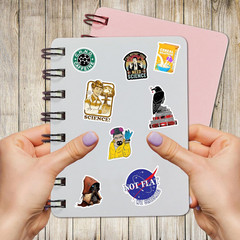 Pack 50 Pcs Science Laboratory Stickers Physics Chemistry Biology Experiment Vin