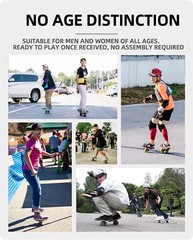 Freeskates,Skates with Split Skateboard Design, Aluminum Universal, Black
