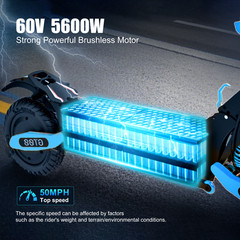 Dual Motor Off Road Electric Scooter for Adults 5600W 50MPH 43Miles Escooter