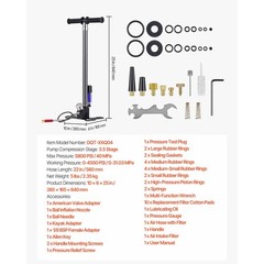 Uimoso High-Pressure Hand Pump for Air Rifles, 3.5 Stage, 4500 PSI, 31.03 MPa