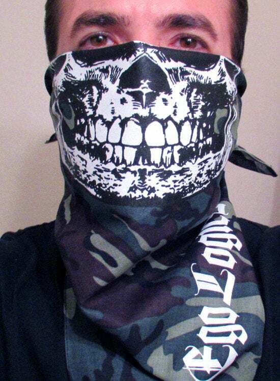 SKULL FACE BANDANA ARMY BANDANA CAMO MASK PAINTBALL SHIELD WOODLAND CAMOUFLAGE