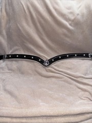 Dressage “V” GEL 18” Browband Black And White Pearls With Shields