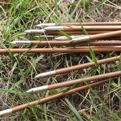 33» Archery Bamboo Arrow 4 Feather Longbow Traditional Recurve Bow Tips Hunting