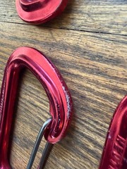 BLACK DIAMOND Neutrino Wiregate Carabiners Lot of 10 Red Climbing Rack Good Cond