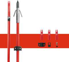 34Inch Bowfishing Arrows Solid Fiberglass Shaft with Broadhead for Compound Bow