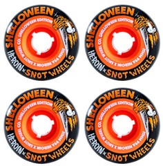 Snot Wheel Co. Skateboard Wheels 55mm Shelloween Boogerthane 99A Black/Orange