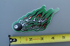 Low Card Skateboards Punk Pool Eight Ball Green Red Z83B Skateboarding STICKER