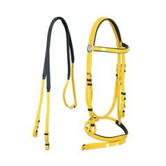 Horse English Tack Soft Biothane Bridle with Free Reins & Loose Ring Bit