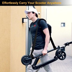 Adjustable Scooter Carry Strap with Quick-Release Plastic large size, black