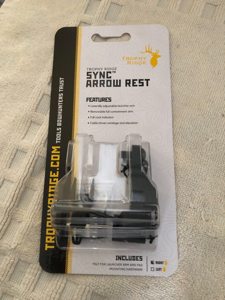 New Trophy Ridge Sync Arrow Rest Right Hand ARE310R Date Code 0724