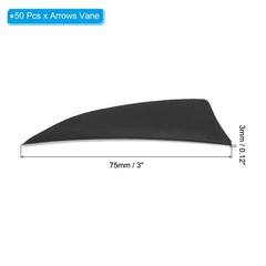 Arrows Vanes 50 Pack 3 Inch Arrow Feather Right Wing Black for DIY