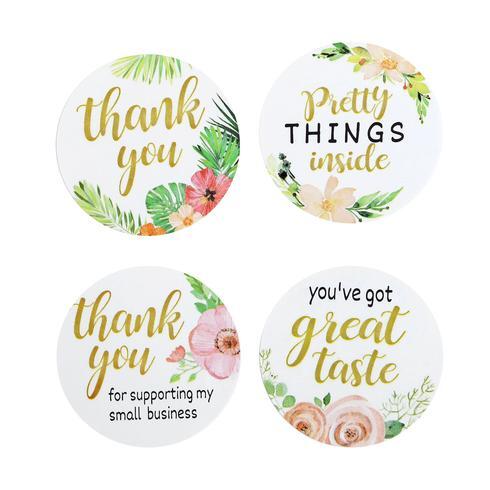 500 White 1.5″ Round Self Adhesive Assorted Words STICKERS Crafts DIY Labels