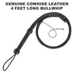 Genuine Cowhide Leather 4 Feet Long Indiana Jones Bullwhip