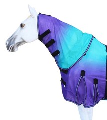 Challenger Horse Light Summer Airflow Mesh Scrim Sheet Removable Neck Purple