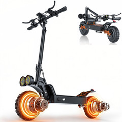 3000W Dual Motor Electric Scooter 48V 20Ah 35MPH 70 Miles Off-Road NFC Unlock