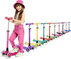 Kids Scooter – Children and Toddler 3 Wheel Kick Scooter – LED Wheel Lights