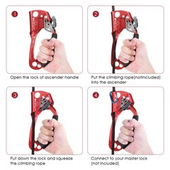 Climbing Hand Ascender 140kg Bearing Capacity Fits 8-13mm Single Rope Outdoor