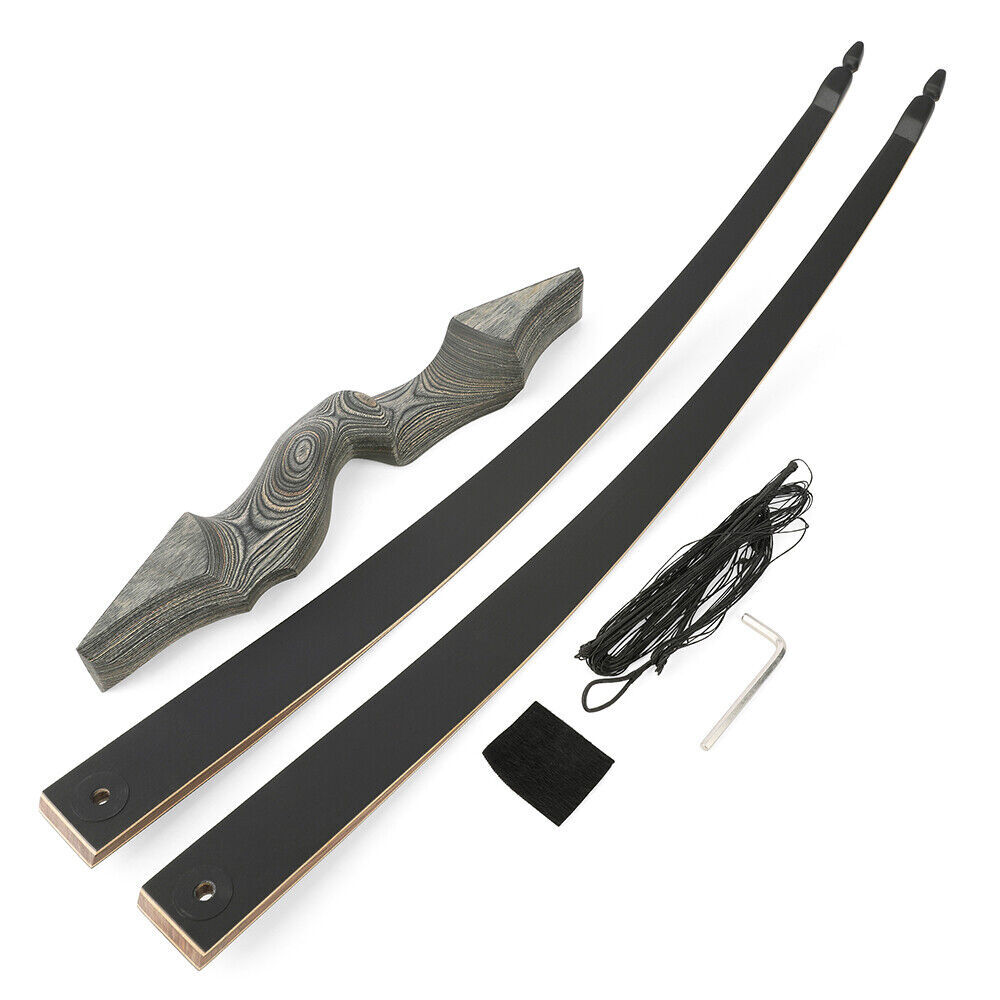 60″ Takedown Longbow 20-60lbs RH LH Archery Hunting Target Shooting Black Hunter