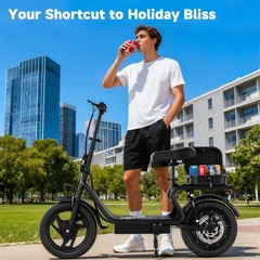 14inch Electric Scooter for Adults with Seat Range 50Miles, Foldable E-Scooter