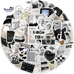 Aesthetic Stickers Black and White Sticker Pack 60PCS, Y2K Sticker for Laptop De