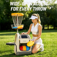 Bosynoy Disc Golf Bag with Clear Phone Holder, 20+ Discs Disc Golf Backpack with