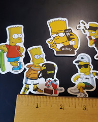 The Simpsons Bart Simpson Sticker Vinyl Decal Cartoon Lot 5 Stickers 2.5″ x 1.5″