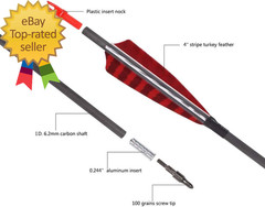 Pure Carbon Arrows 600 700 Spine 30 Inch Turkey Feather Fletching Screw