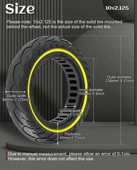 10×2.125 Solid Tire, Scooter Tire Fit for Turboant X7 Gotrax Apex Hiboy S2 Pr…