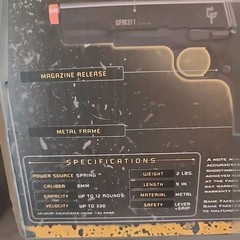 Game Face Airsoft Pistol Full Metal 320 Fps Spring GFM311