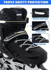 Adults Adjustable Inline Skates, Safe and Durable Roller Skates with Giant Wh…